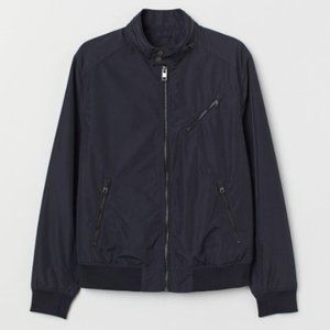 H&M Nylon-blend Bomber Jacket Navy XS